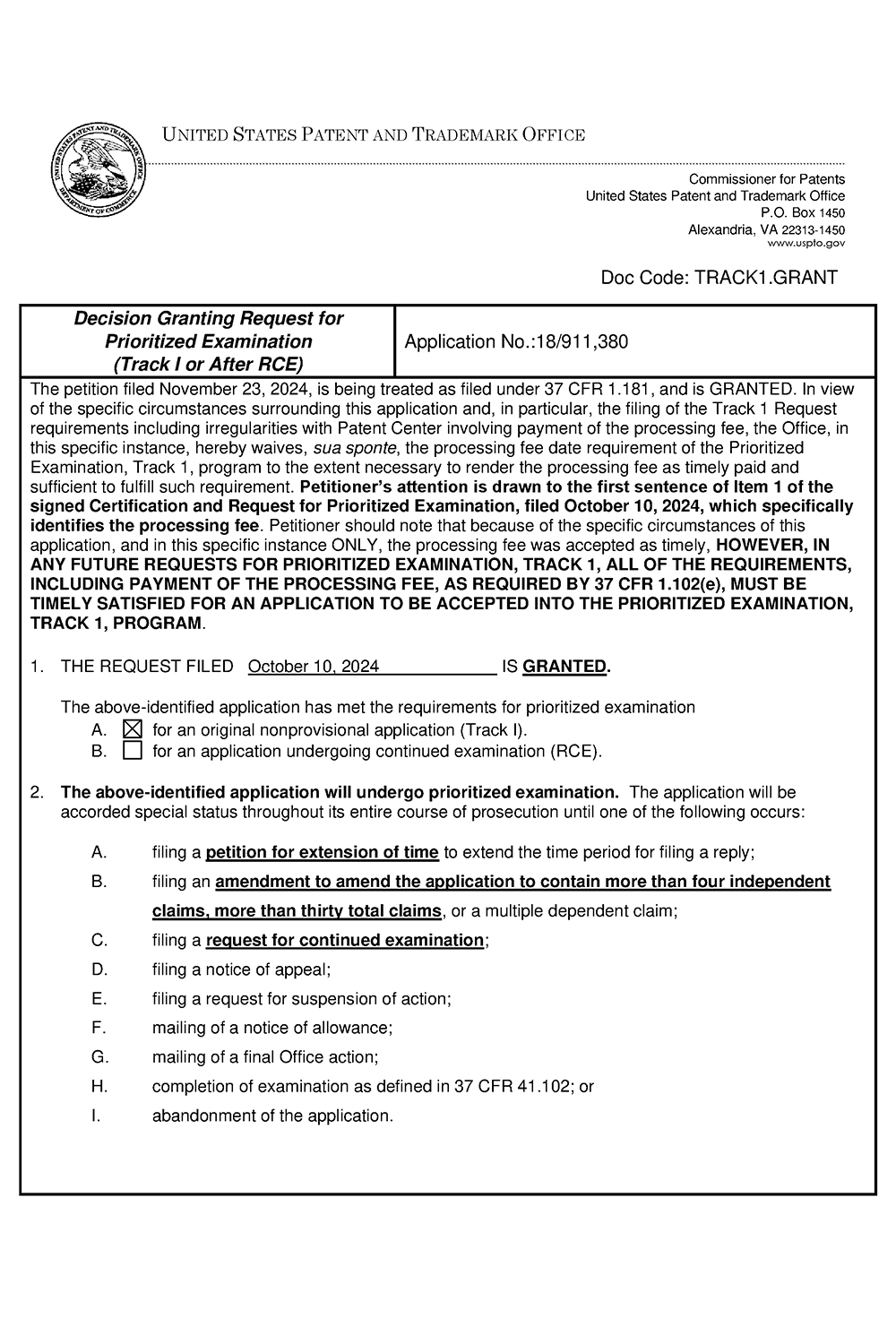 Patent certificate